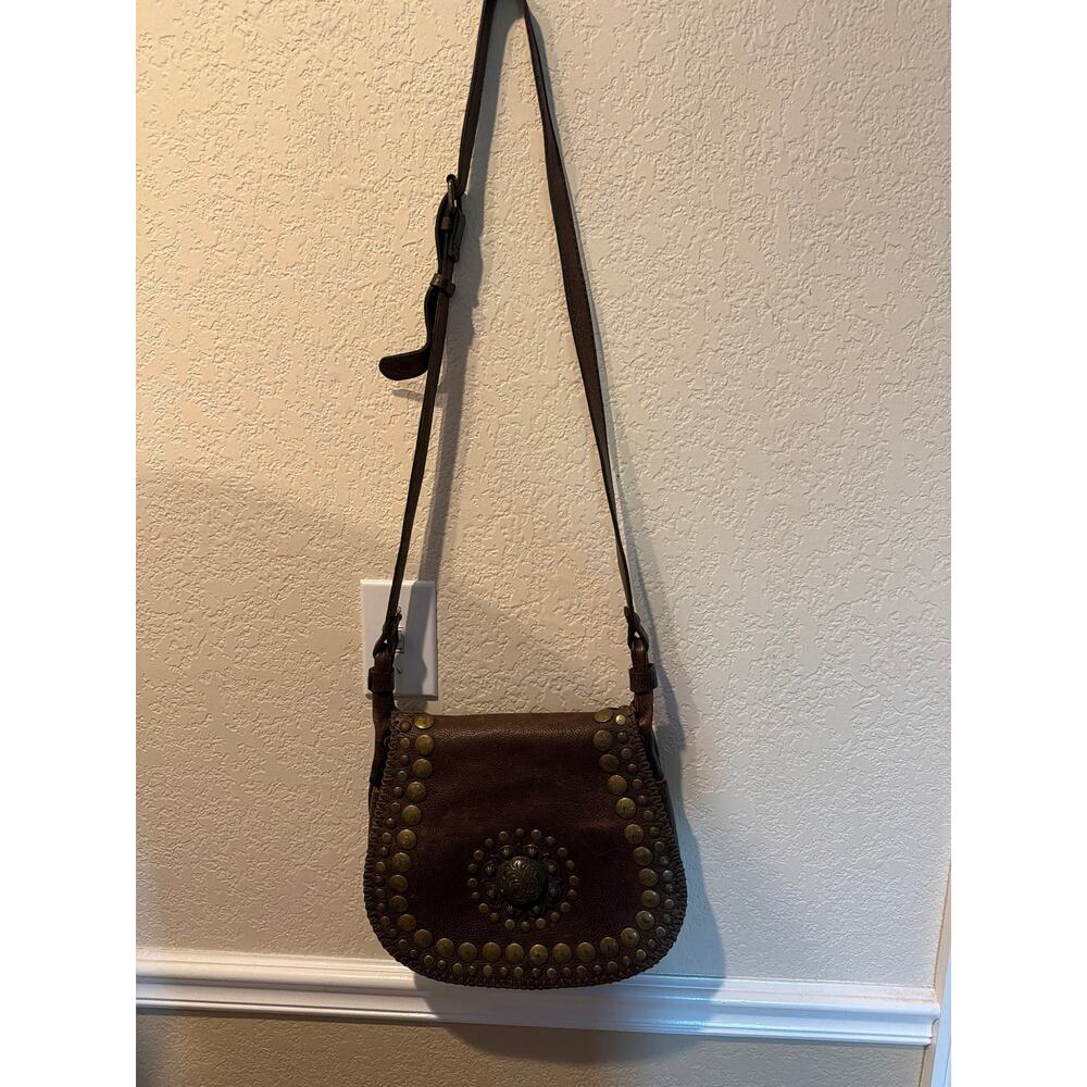 ⭐️ Patricia Nash Embellished Brown Crossbody Purse Western Boho Casual Designer - Picture 2 of 7